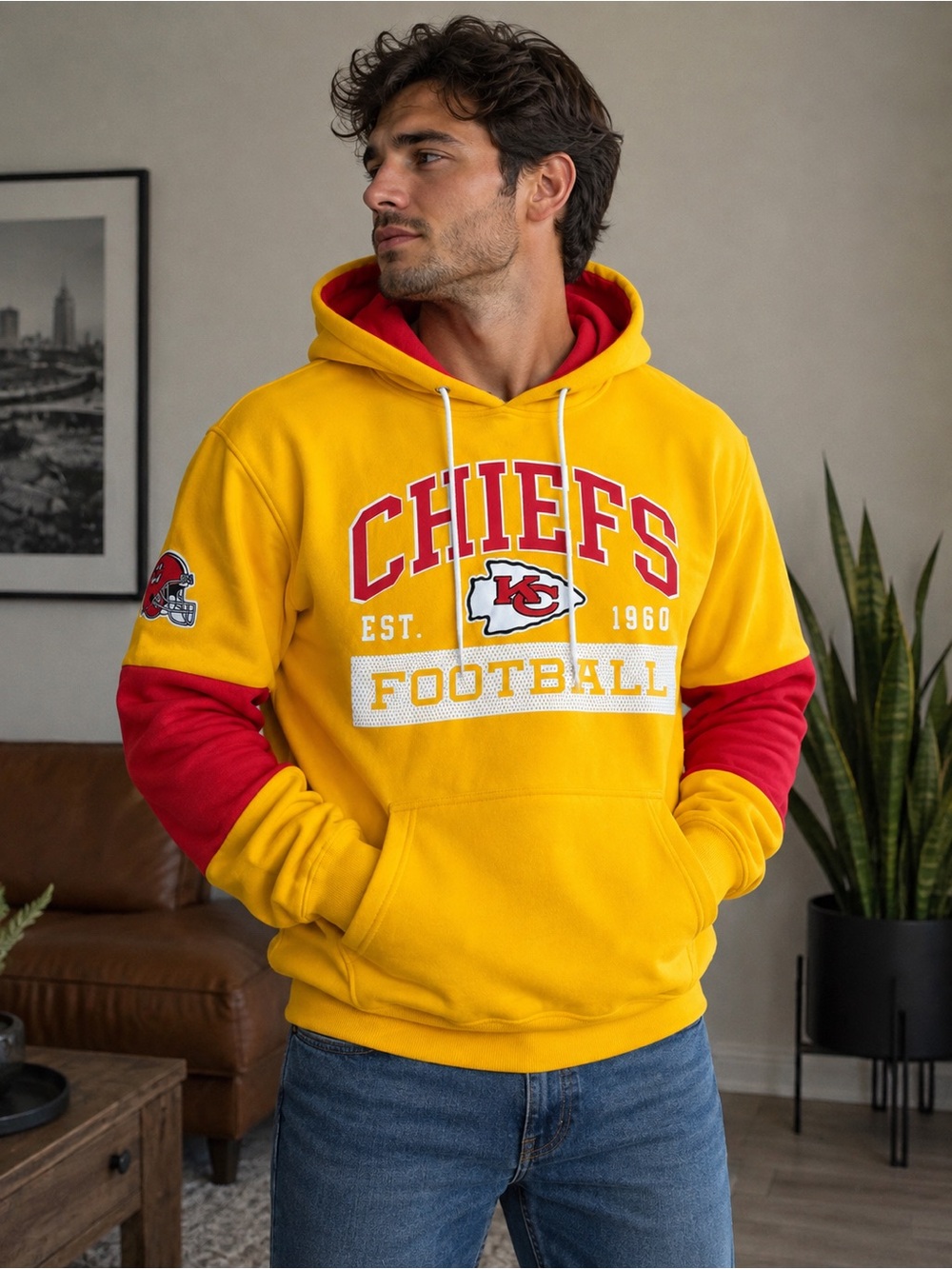 Kansas City Chiefs Yellow & Red Pullover Hoodie